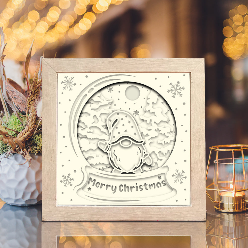 Christmas Gnome 4 – 3D Shadow Box SVG File for Cricut & Silhouette