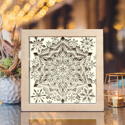 Snowflake Mandala – 3D Shadow Box SVG File for Cricut & Silhouette
