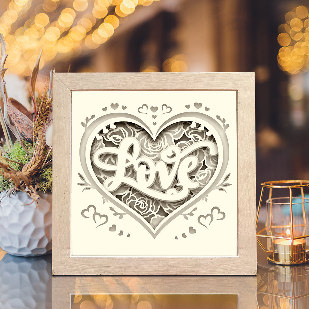 Love Roses – 3D Shadow Box SVG File for Cricut & Silhouette