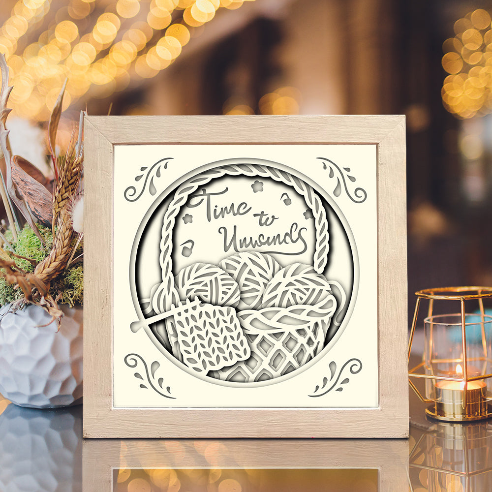 Woolen basket – 3D Paper Cut Shadow Box File - Cricut File - (8x8 inches) - VEKTOR KRAFT