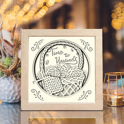 Woolen basket – 3D Paper Cut Shadow Box File - Cricut File - (8x8 inches) - VEKTOR KRAFT