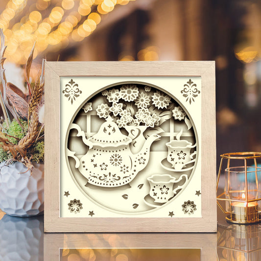 Teapot – 3D Paper Cut Shadow Box File - Cricut File - (8x8 inches) - VEKTOR KRAFT