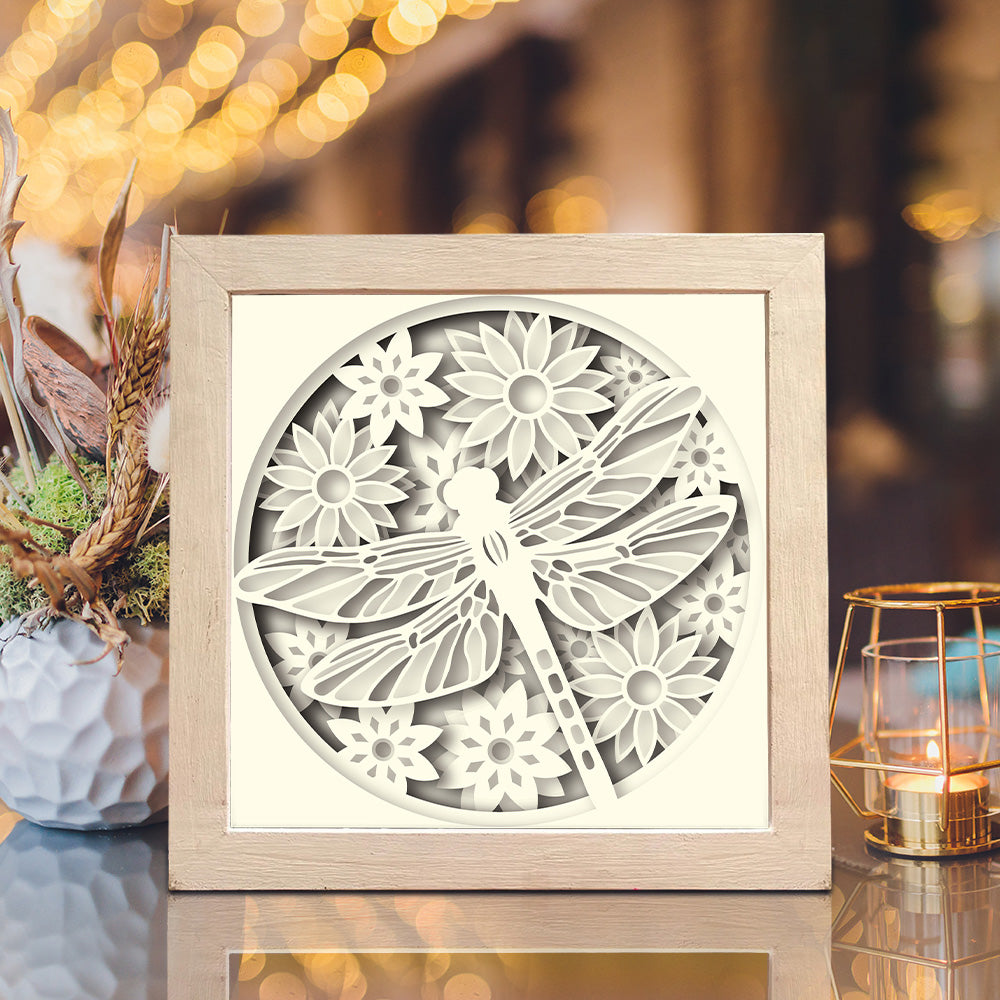 Dragonfly 4 – 3D Shadow Box SVG File for Cricut & Silhouette