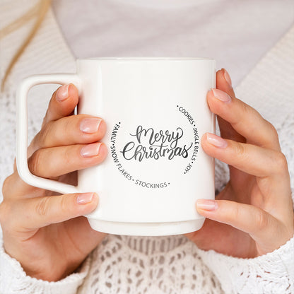 Merry Christmas Round - Christmas Cricut File - VEKTOR KRAFT
