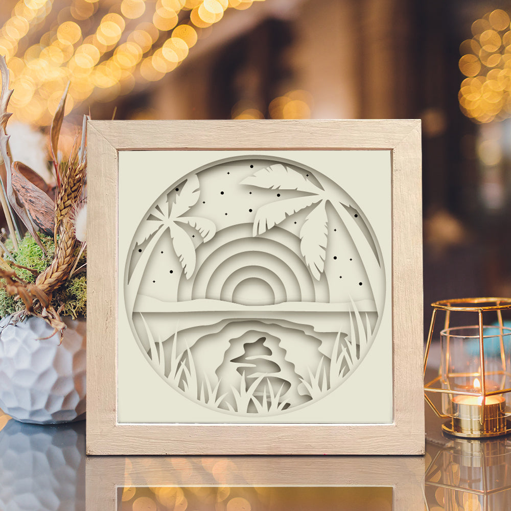 Sunset Palm – 3D Shadow Box SVG File for Cricut & Silhouette