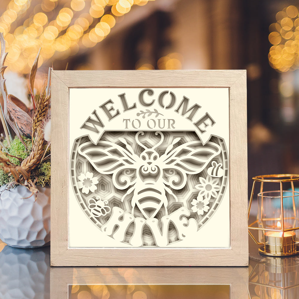 Honey Bee 4 – 3D Animal Paper Cut Shadow Box File - Cricut File - (8x8 inches) - VEKTOR KRAFT