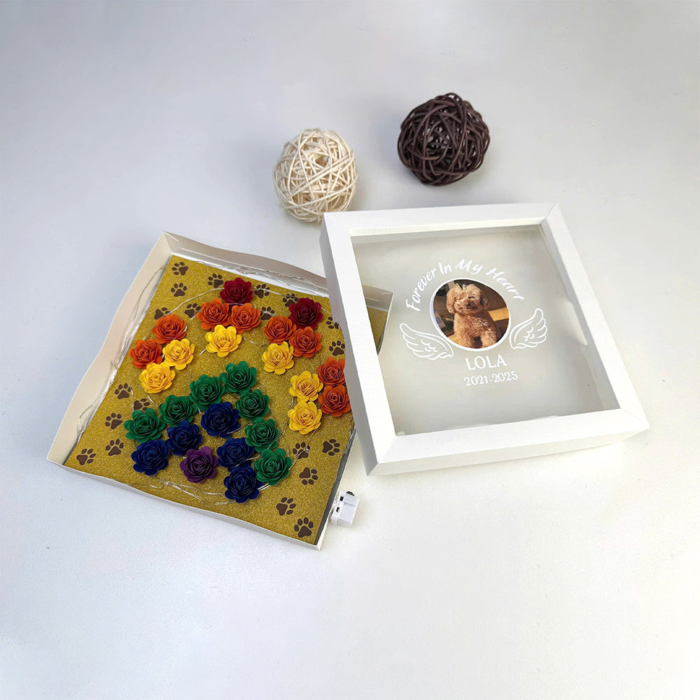 Custom Paw Pet Memorial – 3D Shadow Box SVG File for Cricut & Silhouette