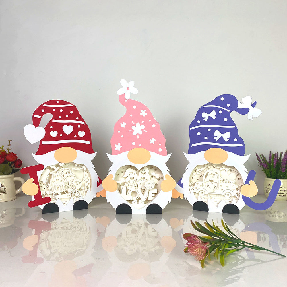Pack 3 Gnome Love  – 3D Gnome Love Box File - Cricut File - VEKTOR KRAFT