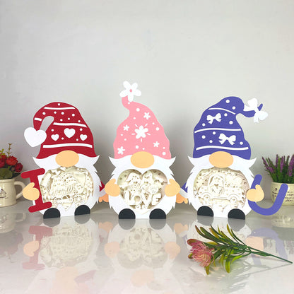 Pack 3 Gnome Love  – 3D Gnome Love Box File - Cricut File - VEKTOR KRAFT