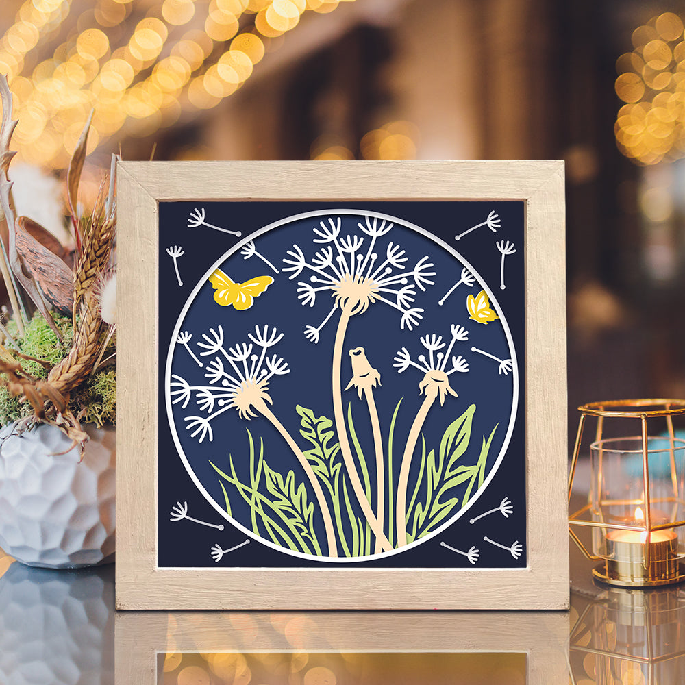 Dandelions – 3D Paper Cut Shadow Box File - Cricut File - (8x8 inches) - VEKTOR KRAFT