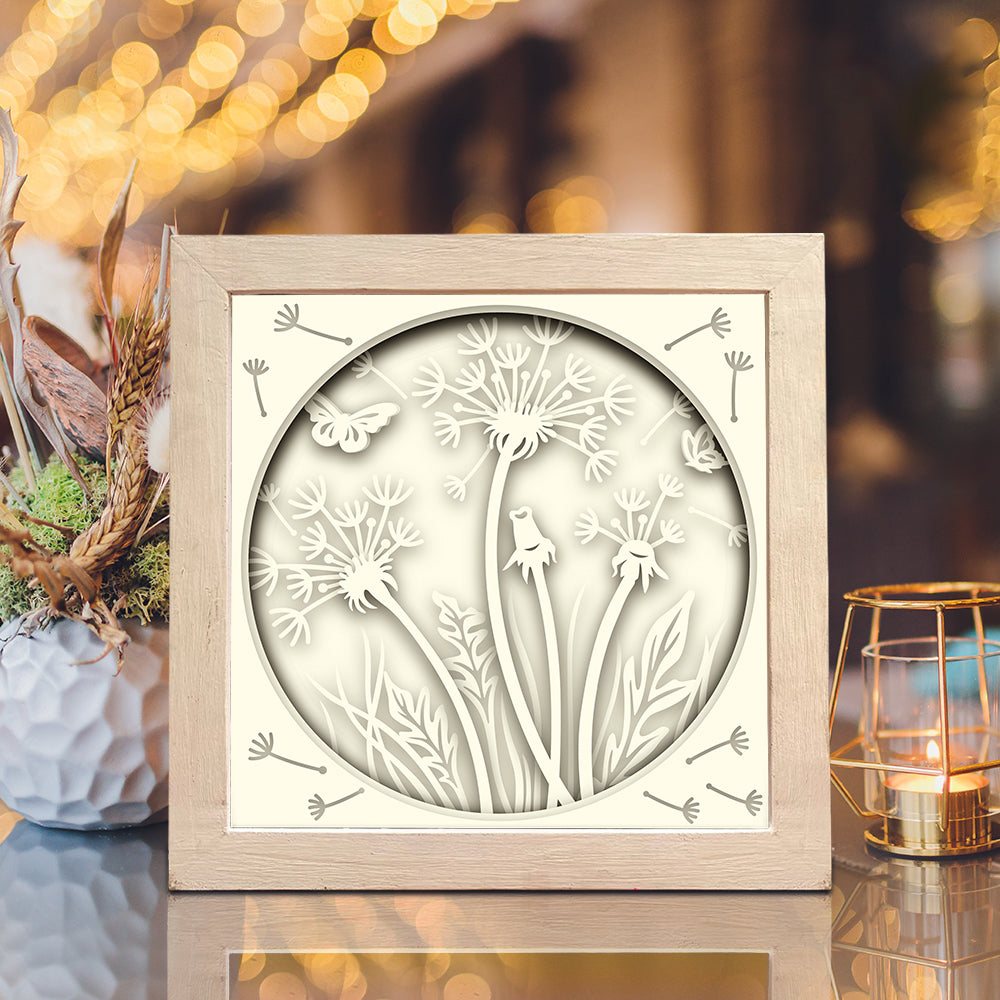 Dandelions – 3D Paper Cut Shadow Box File - Cricut File - (8x8 inches) - VEKTOR KRAFT