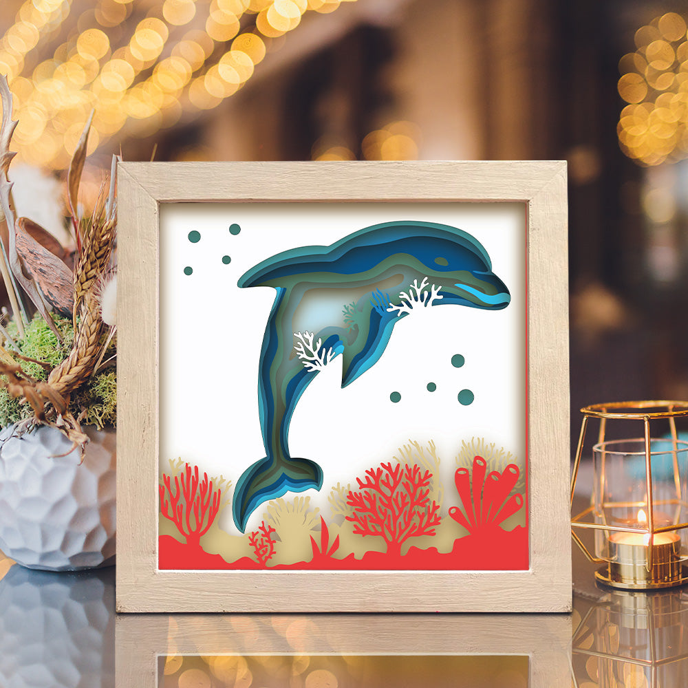 Dolphin 2 – 3D Shadow Box SVG File for Cricut & Silhouette