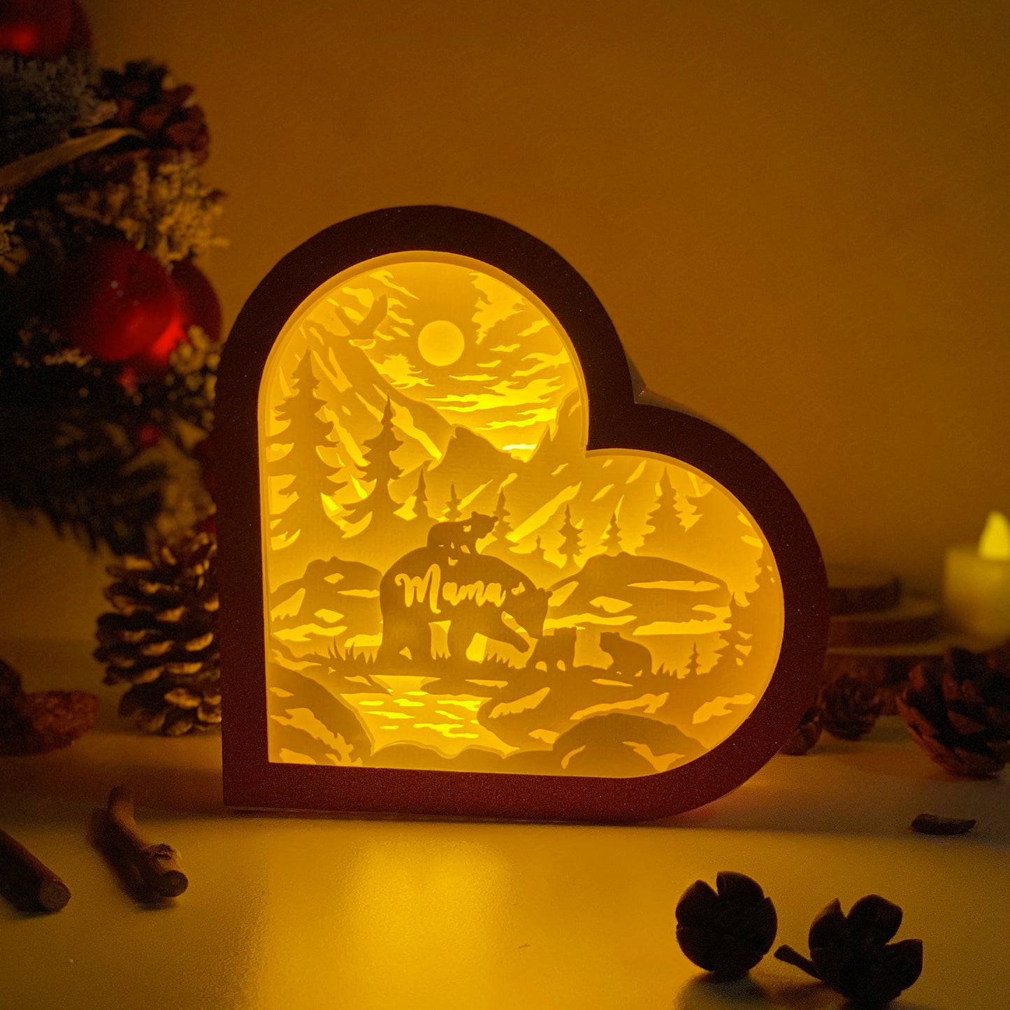 Mama Bear – 3D Heart Box 2  File - Cricut File - VEKTOR KRAFT