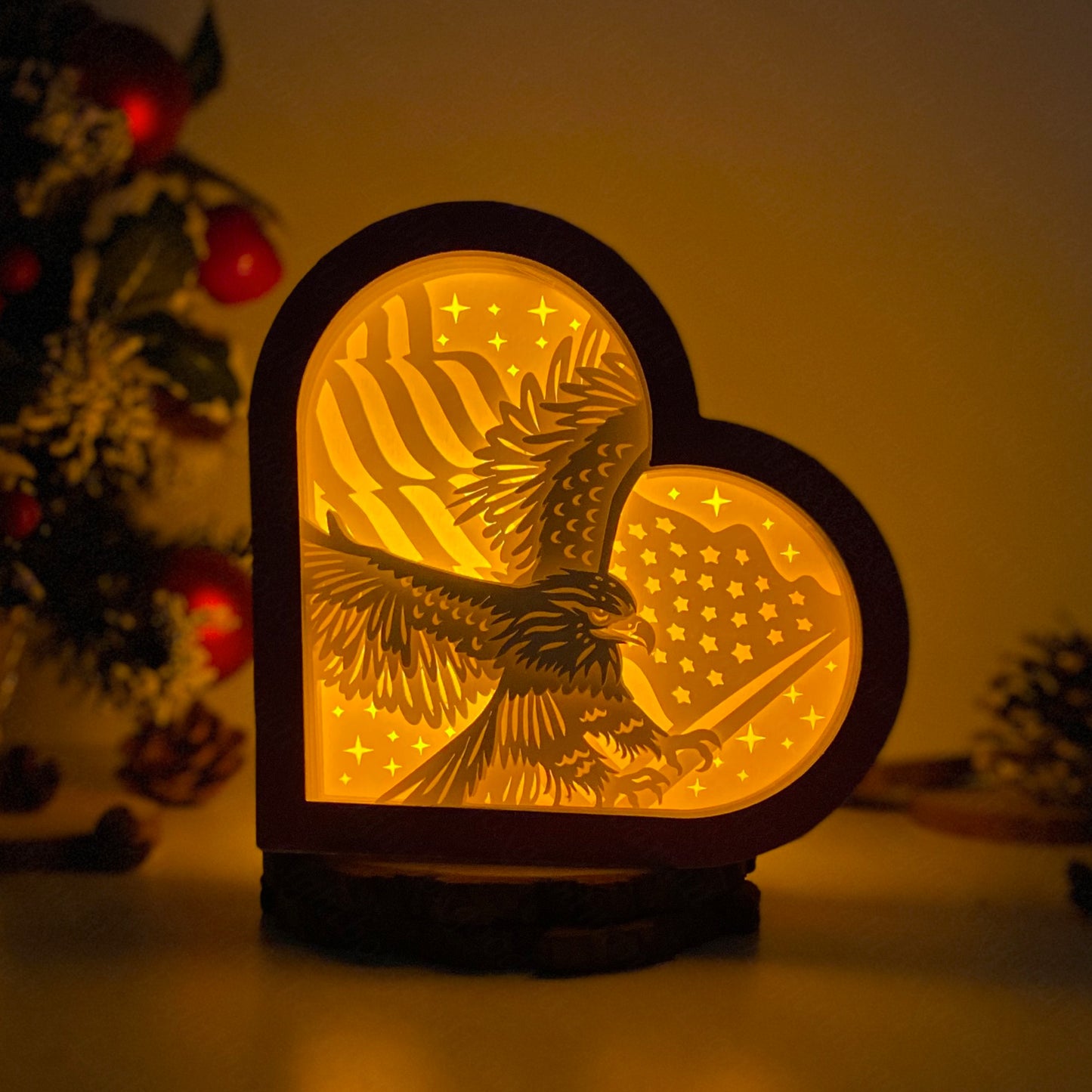 American Eagle – 3D Heart Box 2  File - Cricut File - VEKTOR KRAFT