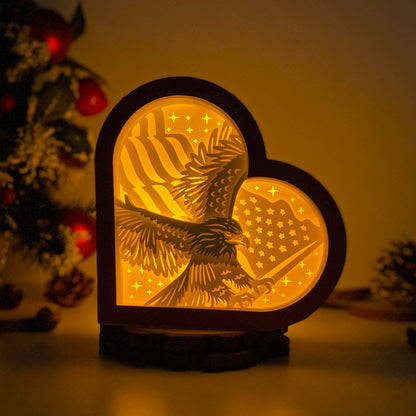 American Eagle – 3D Heart Box 2  File - Cricut File - VEKTOR KRAFT