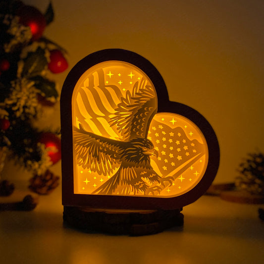 American Eagle – 3D Heart Box 2  File - Cricut File - VEKTOR KRAFT