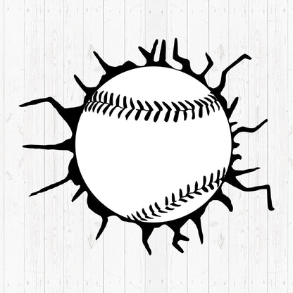 Cracked Glass Baseball - Cricut File - VEKTOR KRAFT