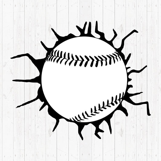 Cracked Glass Baseball - Cricut File - VEKTOR KRAFT