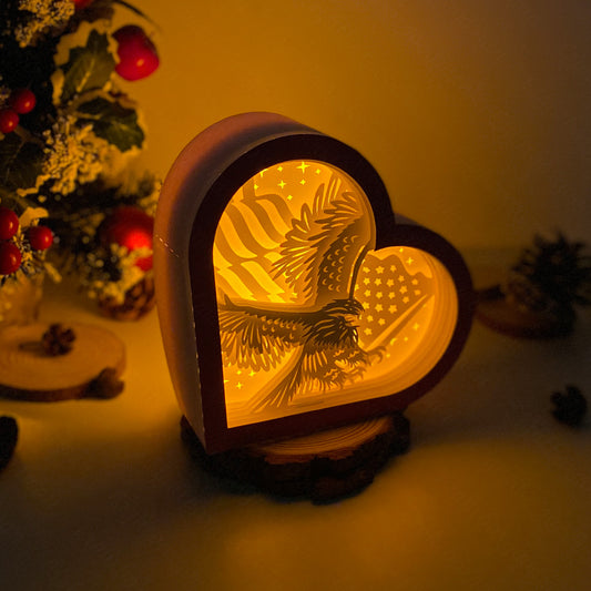 American Eagle – 3D Heart Box 2  File - Cricut File - VEKTOR KRAFT