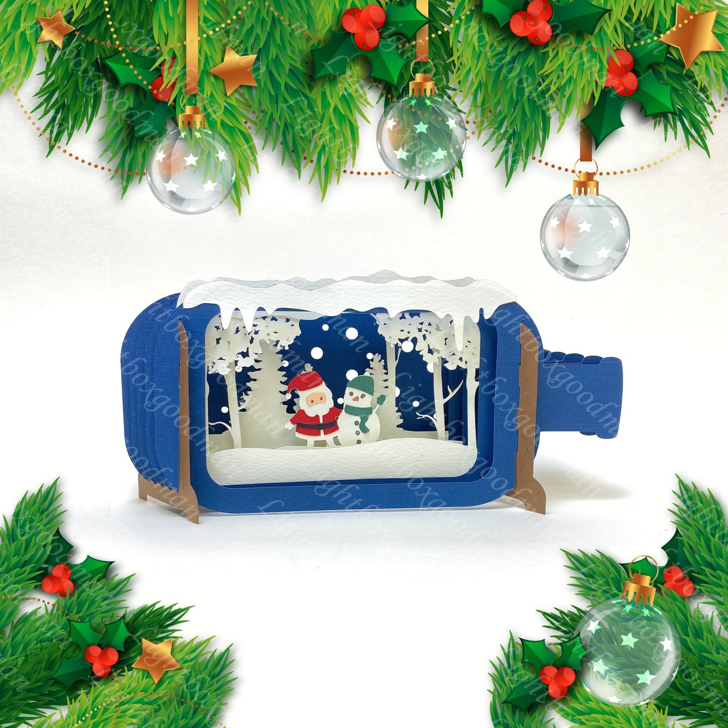 Merry Christmas 1 – 3D Pop-Up Card SVG File for Cricut & Silhouette