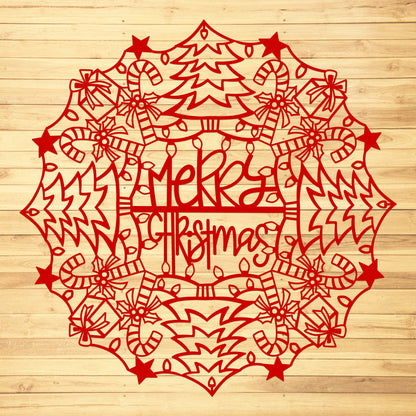 Christmas Mandala - Christmas Cricut File - VEKTOR KRAFT