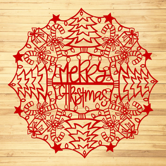 Christmas Mandala - Christmas Cricut File - VEKTOR KRAFT