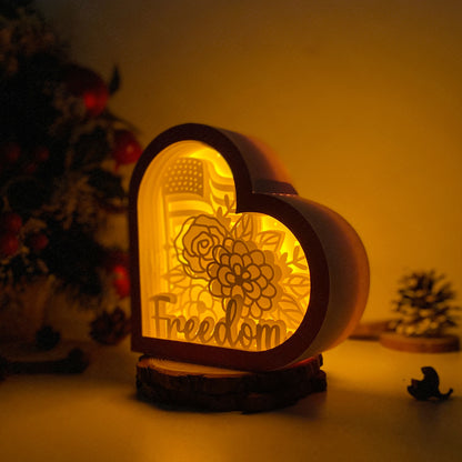 4th Of July 2 – 3D Heart Box 2  File - Cricut File - VEKTOR KRAFT