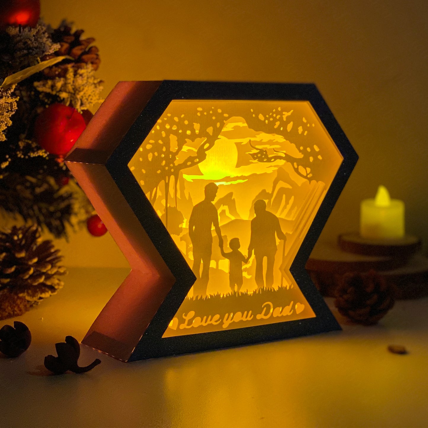 Father's Day 3 – 3D Diamond Box  File - Cricut File - VEKTOR KRAFT