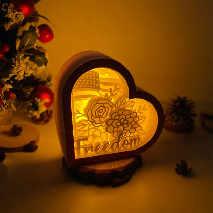 4th Of July 2 – 3D Heart Box 2  File - Cricut File - VEKTOR KRAFT