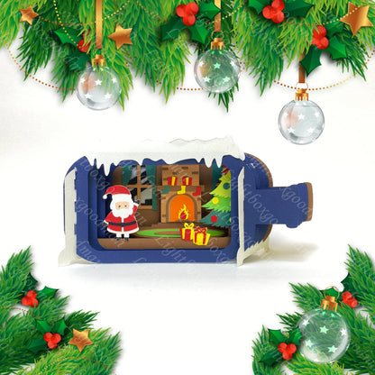 Merry Christmas 4 – 3D Pop-Up Card SVG File for Cricut & Silhouette