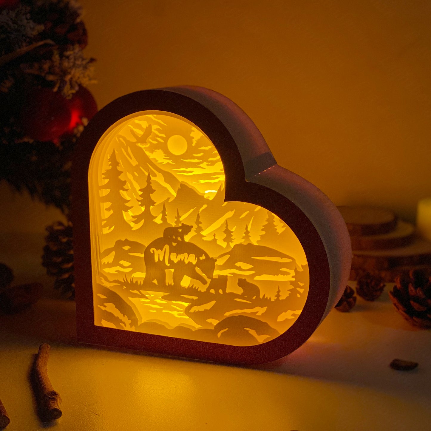 Mama Bear – 3D Heart Box 2  File - Cricut File - VEKTOR KRAFT