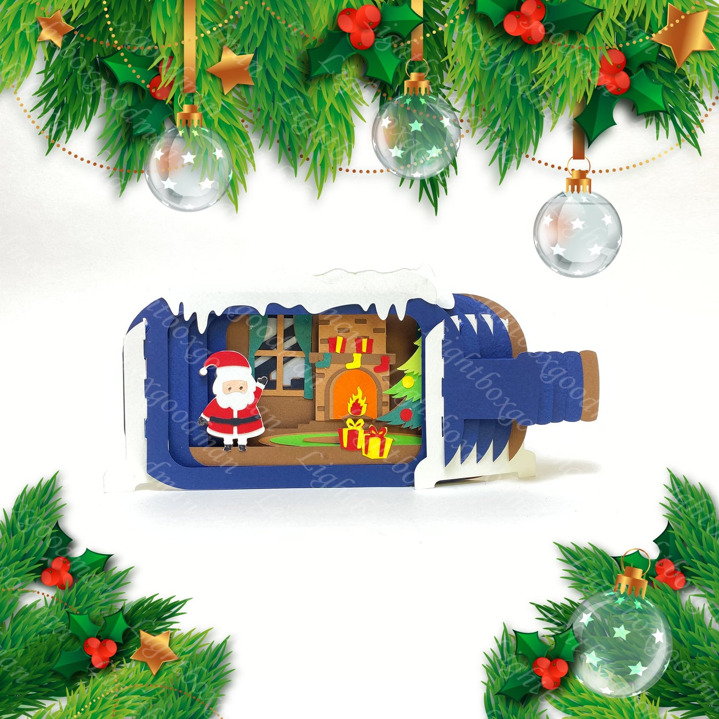 Merry Christmas 4 – 3D Pop-Up Card SVG File for Cricut & Silhouette