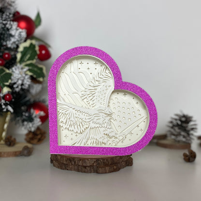 American Eagle – 3D Heart Box 2  File - Cricut File - VEKTOR KRAFT