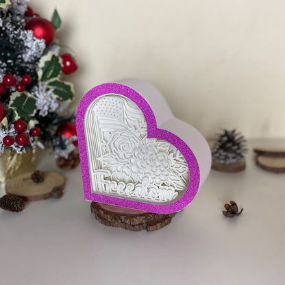 4th Of July 2 – 3D Heart Box 2  File - Cricut File - VEKTOR KRAFT