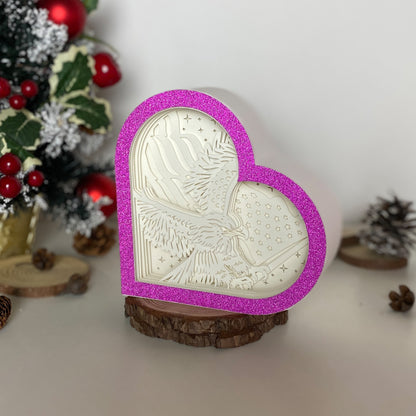 American Eagle – 3D Heart Box 2  File - Cricut File - VEKTOR KRAFT