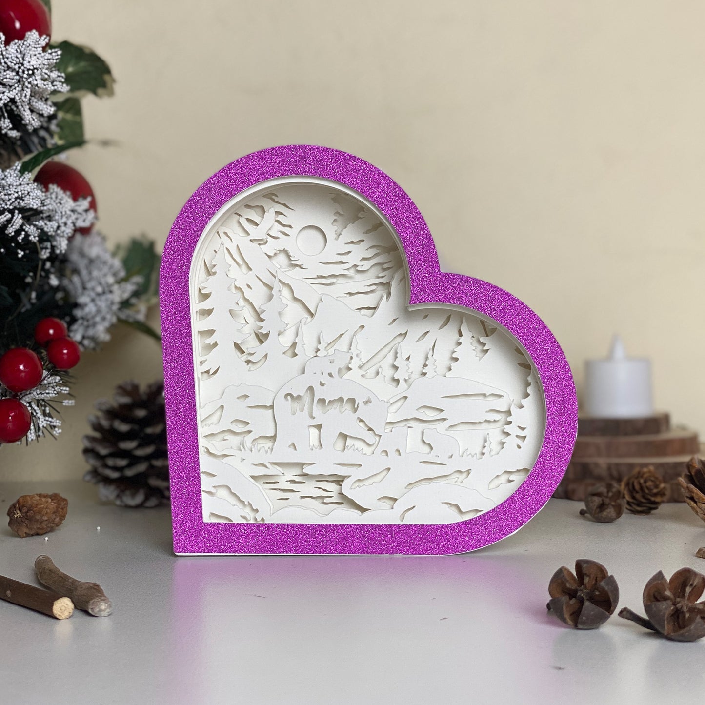 Mama Bear – 3D Heart Box 2  File - Cricut File - VEKTOR KRAFT