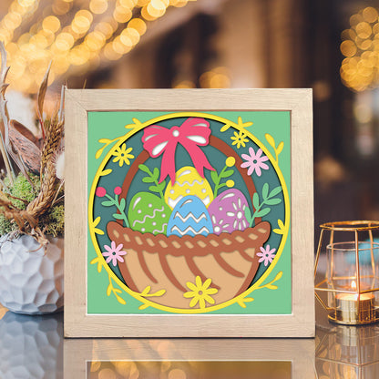 Easter Basket – 3D Paper Cut Shadow Box File - Cricut File - (8x8 inches) - VEKTOR KRAFT