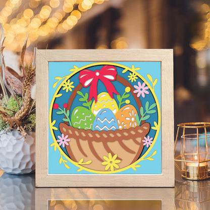 Easter Basket – 3D Paper Cut Shadow Box File - Cricut File - (8x8 inches) - VEKTOR KRAFT