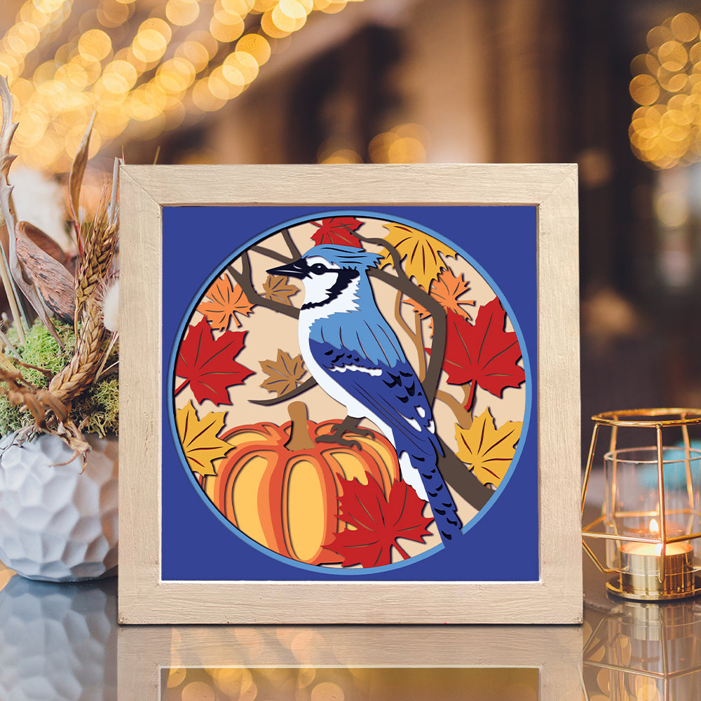Fall Blue Jay – 3D Shadow Box SVG File for Cricut & Silhouette