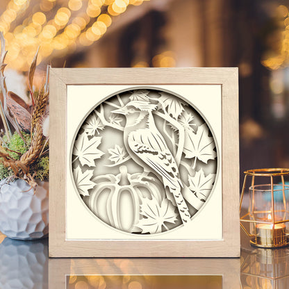 Fall Blue Jay – 3D Shadow Box SVG File for Cricut & Silhouette