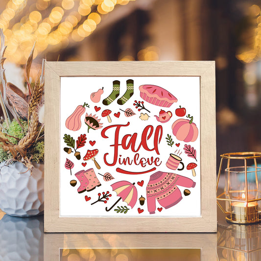 Fall In Love – 3D Shadow Box SVG File for Cricut & Silhouette