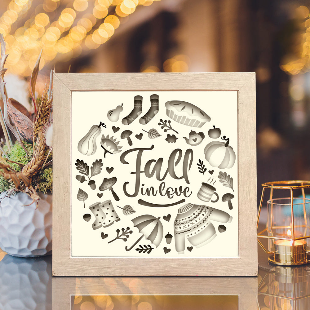 Fall In Love – 3D Shadow Box SVG File for Cricut & Silhouette