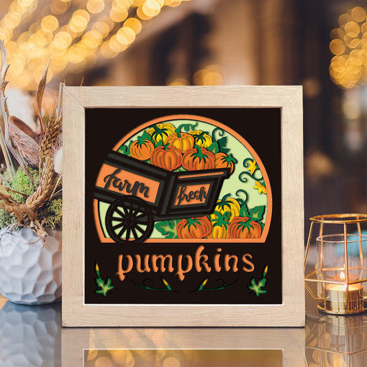 Farm Fresh Pumpkin – 3D Shadow Box SVG File for Cricut & Silhouette