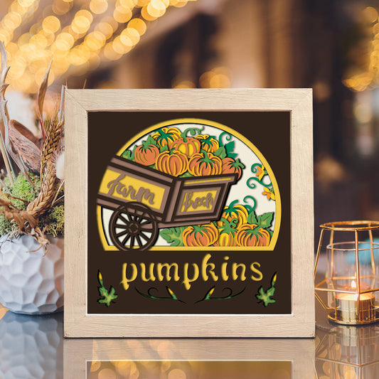Farm Fresh Pumpkin – 3D Shadow Box SVG File for Cricut & Silhouette