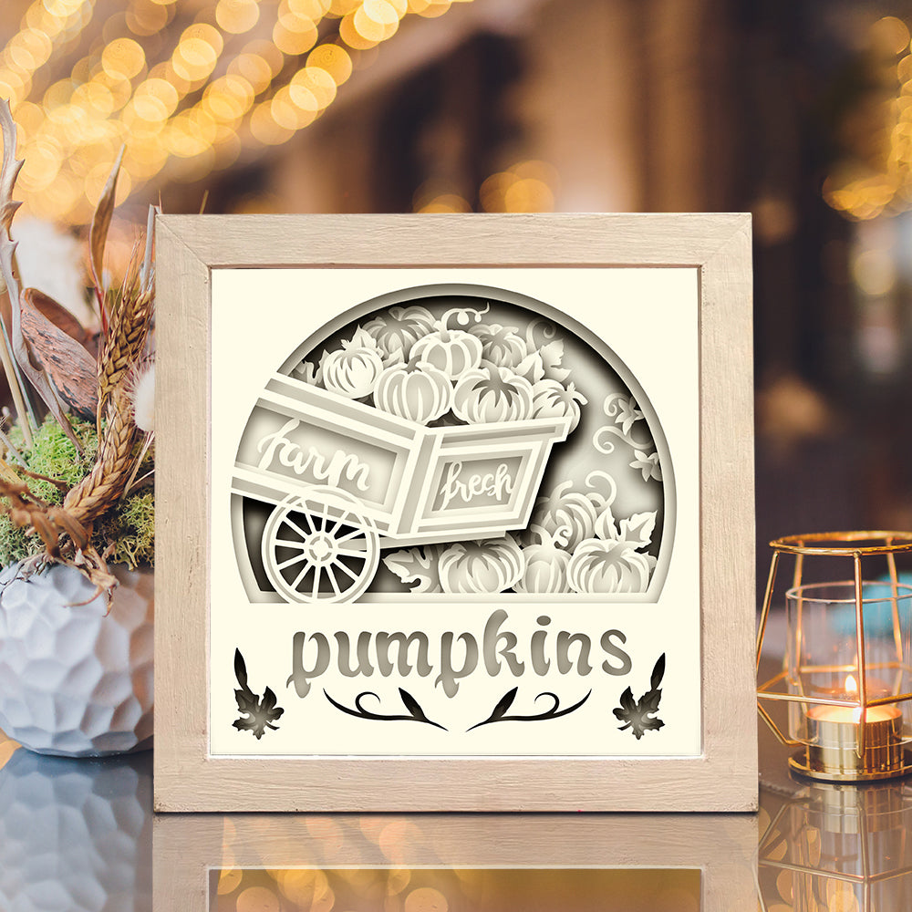 Farm Fresh Pumpkin – 3D Shadow Box SVG File for Cricut & Silhouette