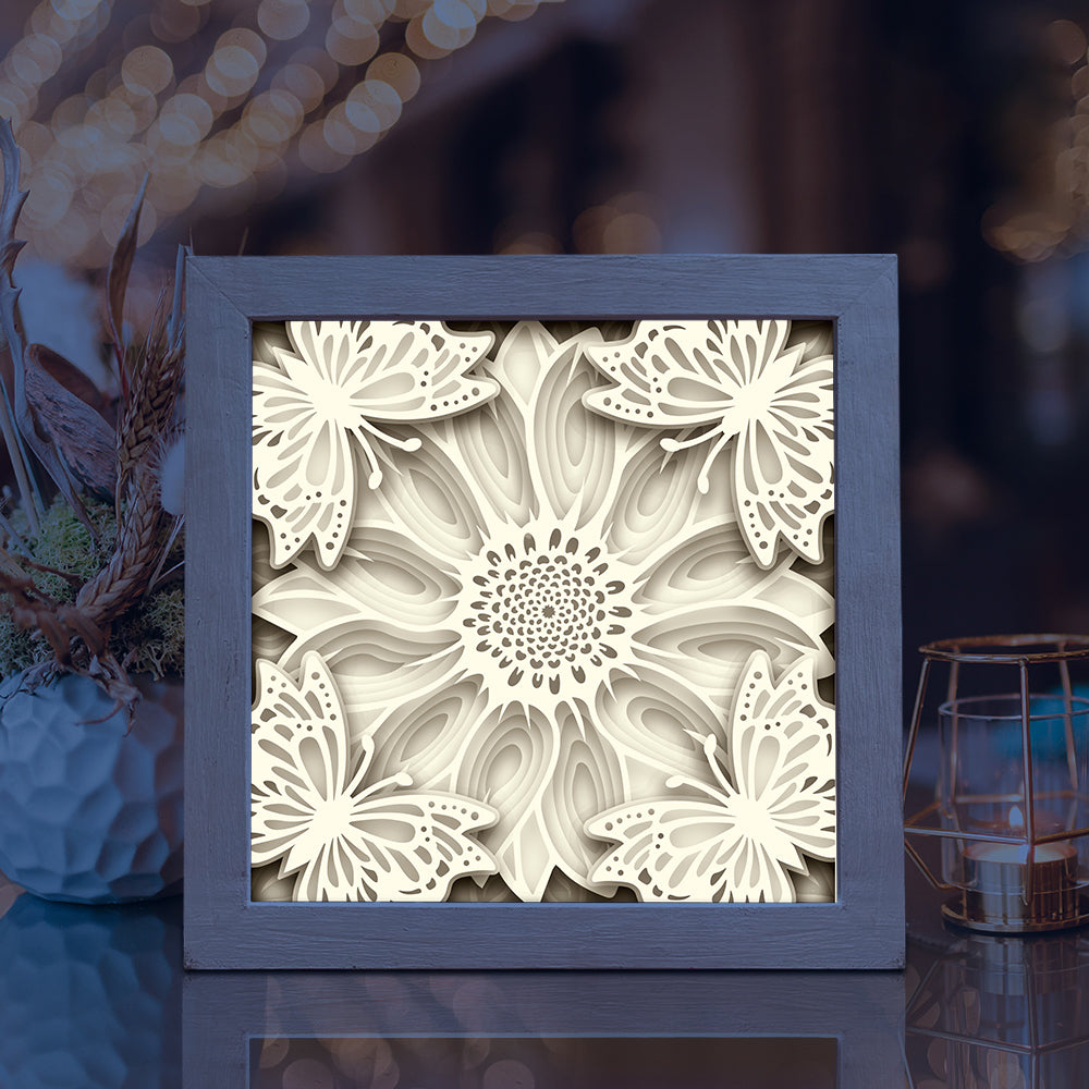 Floral Butterfly – 3D Shadow Box SVG File for Cricut & Silhouette