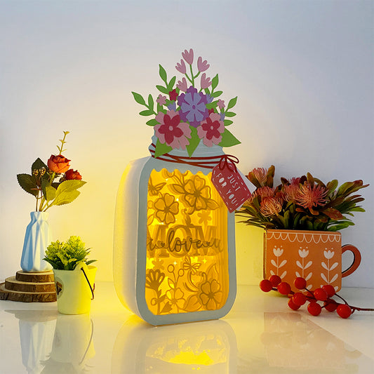 Love You Mom – 3D Floral Mason Jar Box File - Cricut File - VEKTOR KRAFT