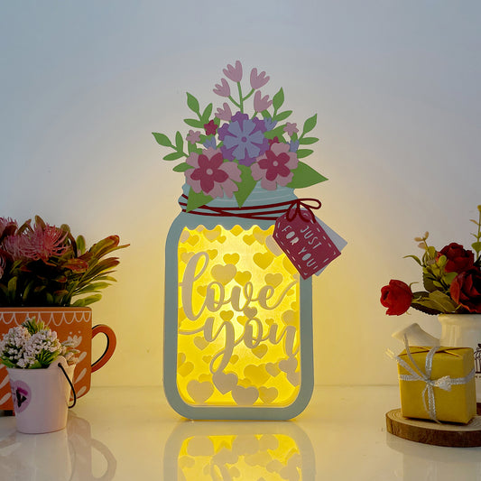 Love You – 3D Floral Mason Jar Box File - Cricut File - VEKTOR KRAFT