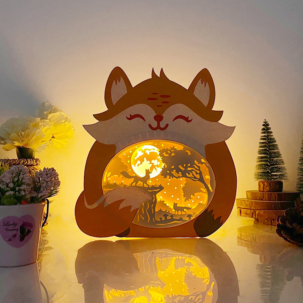 Moon Fox – 3D Box SVG File for Cricut & Silhouette