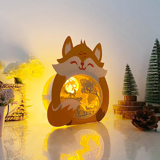 Moon Fox – 3D Box SVG File for Cricut & Silhouette